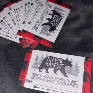 Extra diaper raffle cards, outdoor theme🌲 🐻Great condition🙂